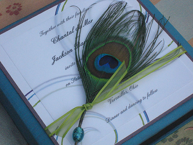 peacock wedding invitation cards