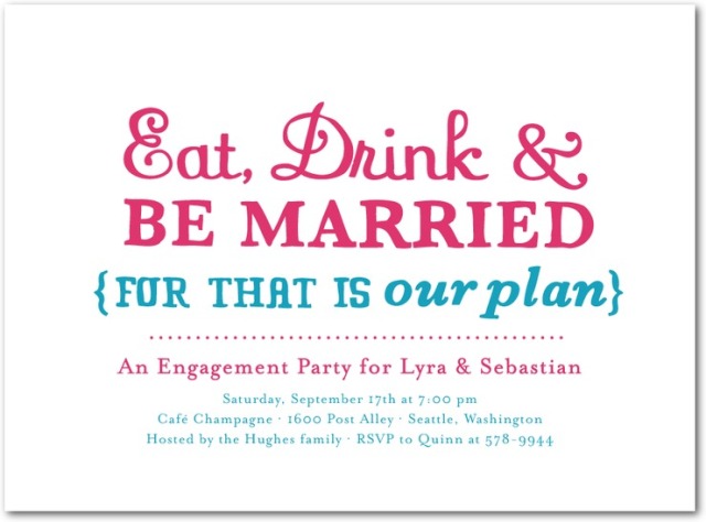 Rehearsal dinner invites traditionally are informal compared to the wedding